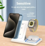 15W 3 In 1 LED Foldable Fast Wireless Charger Stand - Image 3